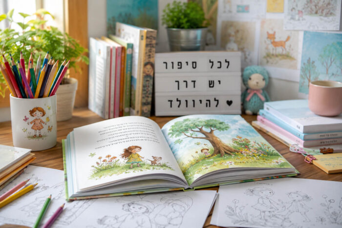ספר ילדים על השולחן